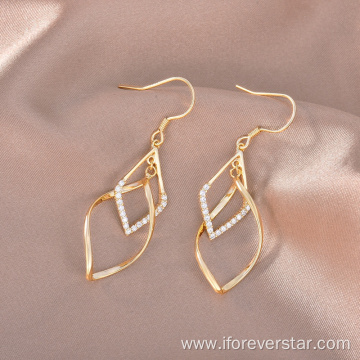 Earrings 925 Sterling Silver White Gold Rose Gold